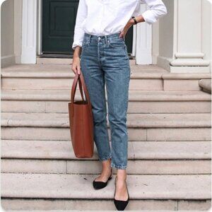 EVERLANE the High - Rise Cheeky Straight Ankle Jeans, 24